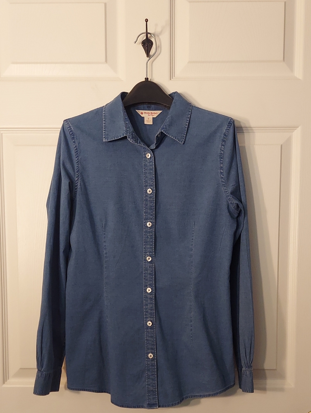 Brooks Brothers Red Fleece Chambray Button Down Shirt Blue Sz 6